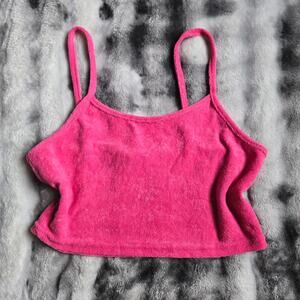 Rue21 Fuzzy Pink Spaghetti Strap Crop Top Women’s XS